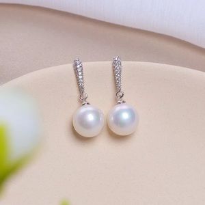 Elegant diamond crystal with pearl dropped earrings